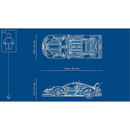 LEGO® - Voiture de Course Technic Porsche 911 RSR Détaillée à Construire - Modèle de Collection - 42096 BLANC 5 - vertbaudet enfant 