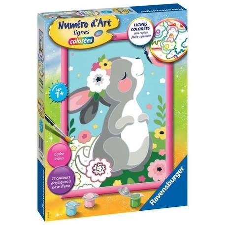 Numéro d'art - moyen - Lapin et papillon - Ravensburger BLEU 1 - vertbaudet enfant 