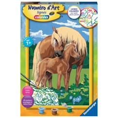 Jouet-Activités artistiques et musicales-Tableaux, dessin et peinture-Numéro d'art - grand - Fiers chevaux - Ravensburger