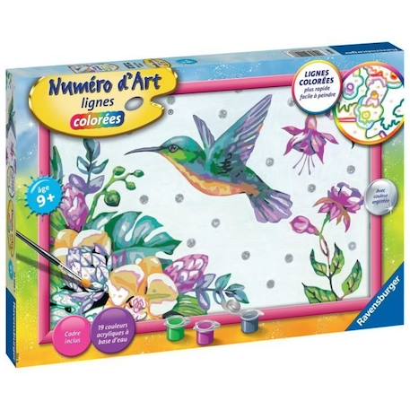 Numéro d'art - grand - Colibri et fleurs exotiques - Ravensburger VIOLET 1 - vertbaudet enfant 