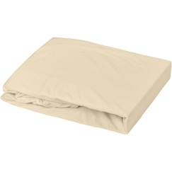 Linge de maison et décoration-DOMIVA Drap housse + Alèse Uni - 100% Coton - Oeko-Tex® - Blanc/Cailloux - 60 x 120 cm