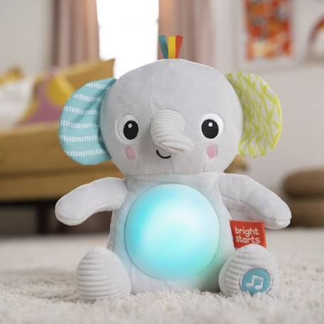 BRIGHT STARTS Jouet peluche éléphant Hug-a-Bye Baby, sons et lumières BLANC 6 - vertbaudet enfant 