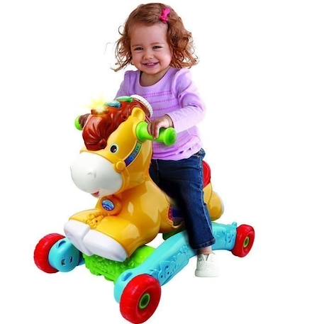 Porteur à Bascule P'tit Galop, Mon Poney Basculo 2en1 - VTECH BABY - Parlant et Lumineux - Multicolore VERT 2 - vertbaudet enfant 