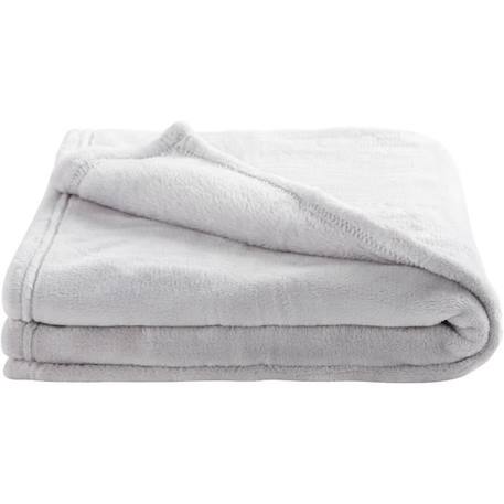 DOMIVA Couverture Microdoux - Microfibre 100% Polyester - Uni - Perle - 75 x 100 cm GRIS 2 - vertbaudet enfant 