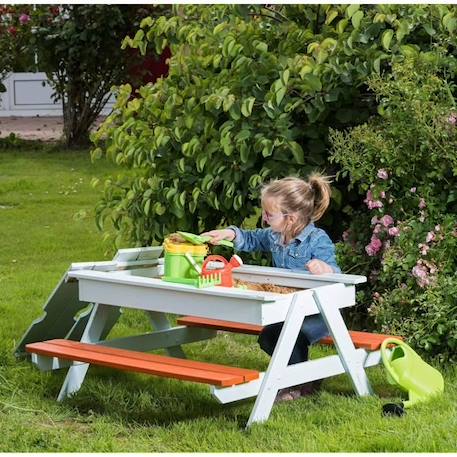 Table pique-nique en bois pour enfant avec bac à sable intégré - TRIGANO - PICSAND - Mixte - A partir de 3 ans BEIGE 4 - vertbaudet enfant 