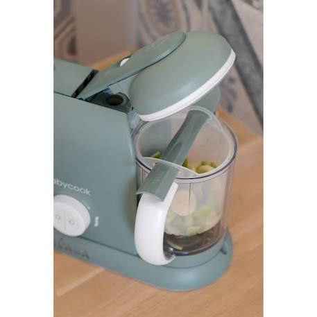 BEABA, Babycook Duo, Robot bébé 4 en 1, Cuiseur, Mixeur, Contenance XXL 2200 ml - Eucalyptus VERT 5 - vertbaudet enfant 