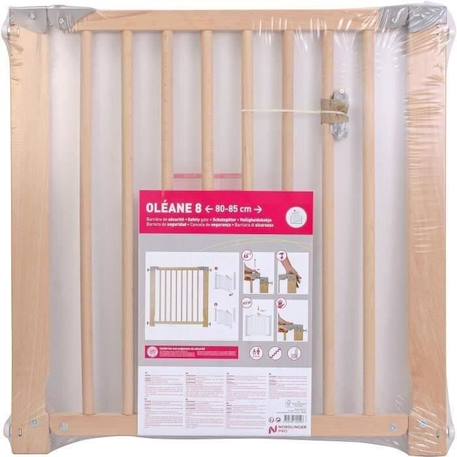 NORDLINGER PRO Barrière de sécurité Enfant OLEANE 8 - 80 à 85 cm - Bois - Amovible - Fixation par pression 4 points BLANC 4 - vertbaudet enfant 