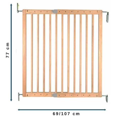 NORDLINGER PRO Barrière de sécurité Enfant PRUNE- 69 à 107 cm - Bois - Pivotante - Ouverture facile MARRON 4 - vertbaudet enfant 