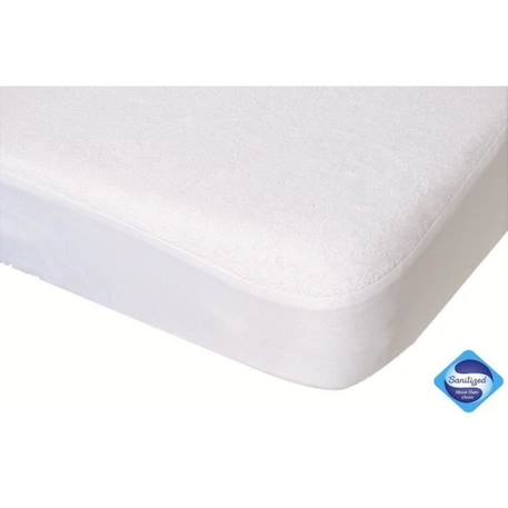 DOMIVA Drap housse + Alèse Uni - 100% Coton - Oeko-Tex® - Blanc/Canard - 60 x 120 cm BLEU 3 - vertbaudet enfant 