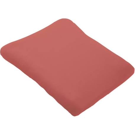 Lot de 2 housses de matelas à  langer en éponge bouclette - Blanc / Terracotta - 50 X 75 cm ROUGE 2 - vertbaudet enfant 