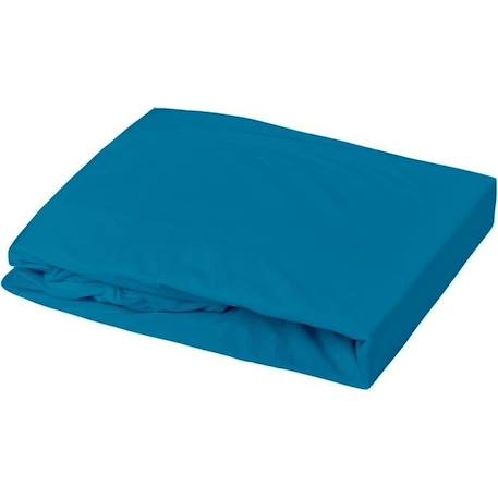 DOMIVA Drap housse + Alèse Uni - 100% Coton - Oeko-Tex® - Blanc/Canard - 60 x 120 cm BLEU 1 - vertbaudet enfant 