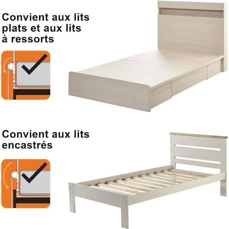 Barrière de lit Dreambaby Nicole  - lits encastrés et aux lits plats- Mesurant 150 cm de large et 50 cm de haut - Gris GRIS 4 - vertbaudet enfant 