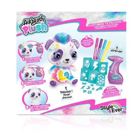 Peluche Airbrush Panda à personnaliser - Peluche spray art avec feutres et pochoirs - OFG 257 - Canal Toys BLANC 6 - vertbaudet enfant 