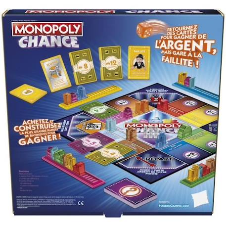 Monopoly Chance, jeu de plateau Monopoly rapide pour la famille, pour 2 à 4 joueurs, environ 20 min. BLEU 6 - vertbaudet enfant 