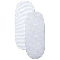 Linge de maison et décoration-Linge de lit bébé-SHNUGGLE DRAP HOUSSE - RAYURES / NUAGE (pack de 2)