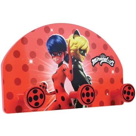 Fun house miraculous ladybug porte manteau pour enfant h.37 x l.21.5 x p.68 cm ROUGE 1 - vertbaudet enfant 