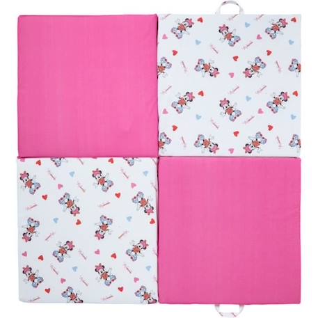 Tapis calin 2 en 1 DISNEY MINNIE SPORT - Coton/Polyester - 60 x 60 x 5 cm ROSE 1 - vertbaudet enfant 