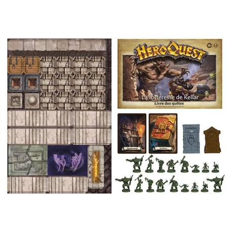 HeroQuest, extension La forteresse de Kellar, 2 à 5 joueurs, dès 14 ans, système de jeu HeroQuest requis - Avalon Hill NOIR 4 - vertbaudet enfant 