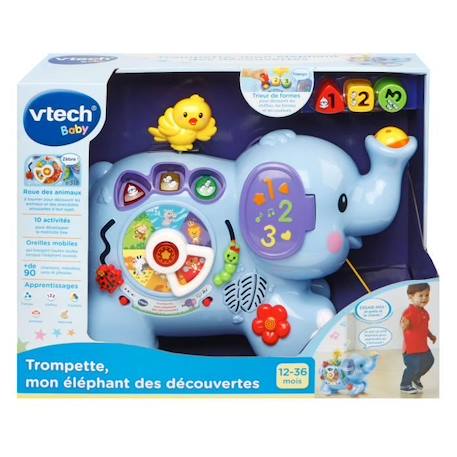 VTECH BABY - Trompette, mon Eléphant des Découvertes VIOLET 3 - vertbaudet enfant 