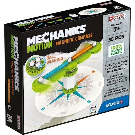 GEOMAG MECHANICS, MOTION 35 pcs, construction magnétique, jeux éducatifs, Jouet pour enfants dès 7 ans, GMT00 VERT 3 - vertbaudet enfant 