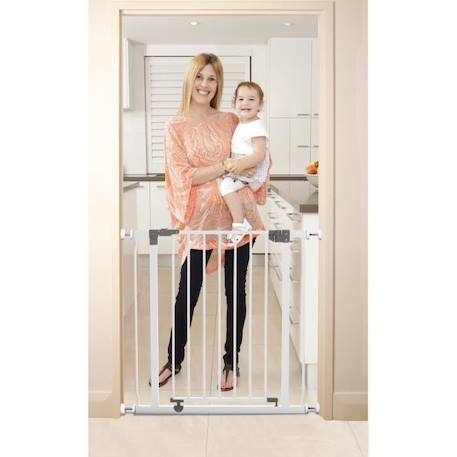 DREAMBABY® Barrière de sécurité Liberty - Fixation par pression - Ouverture à double sens - Pour espace de 75 à 81 cm - Blanc BLANC 3 - vertbaudet enfant 