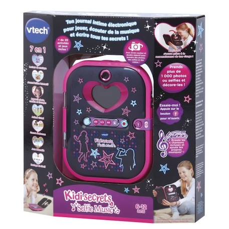 Agenda électronique VTECH Kidisecrets Selfie Music Noir avec lecteur MP3 pour filles de 6 à 12 ans VIOLET 4 - vertbaudet enfant 