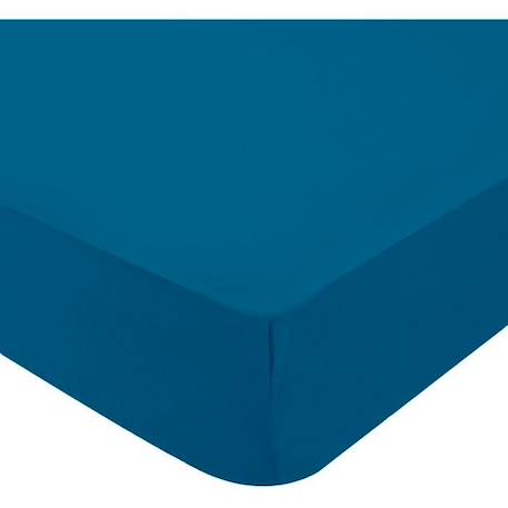 DOMIVA Drap housse + Alèse Uni - 100% Coton - Oeko-Tex® - Blanc/Canard - 60 x 120 cm BLEU 2 - vertbaudet enfant 