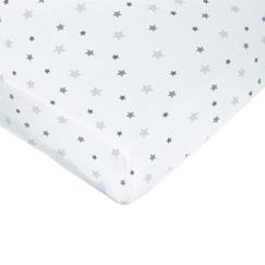 Linge de maison et décoration-Linge de lit bébé-Drap housse imprimé étoiles - DOMIVA - 60 x 120 cm - Jersey - Oeko-Tex® - Blanc