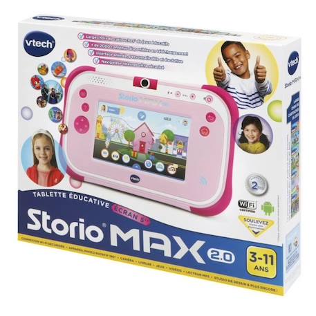 Vtech - console storio max 2.0 5 bleue - tablette éducative enfant