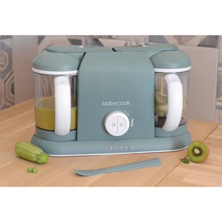 BEABA, Babycook Duo, Robot bébé 4 en 1, Cuiseur, Mixeur, Contenance XXL 2200 ml - Eucalyptus VERT 4 - vertbaudet enfant 