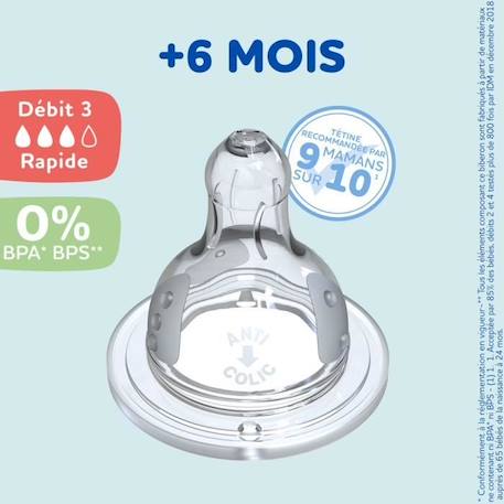 Lot de 4 tétines rondes DODIE Initiation - Débit 3 BLANC 4 - vertbaudet enfant 