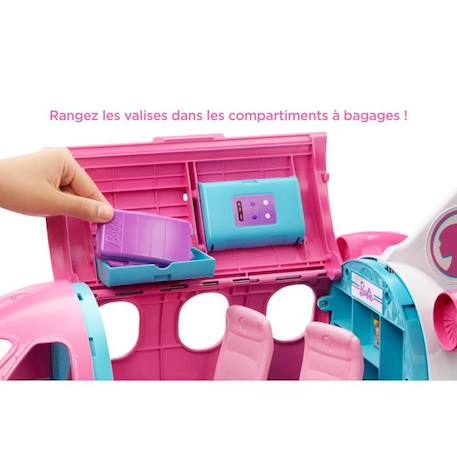 Barbie - L'Avion de Rêve avec mobilier et Rangement - Plus de 15 accessoires - 58cm - Dès 3 ans ROSE 6 - vertbaudet enfant 