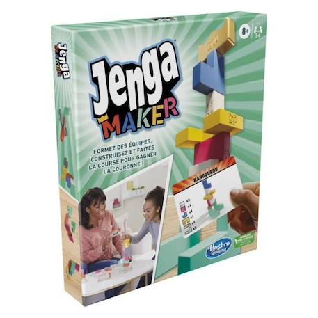 Jenga Maker, tour d'empilage avec blocs en bois massif véritable, jeu pour enfants, à partir de 8 ans, pour 2 à 6 joueurs VERT 4 - vertbaudet enfant 