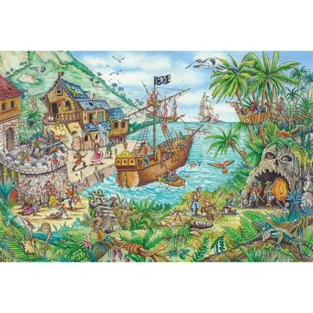Puzzle Fantastique - SCHMIDT SPIELE - Dans la baie aux pirates - 100 pièces - Multicolore et vert VERT 2 - vertbaudet enfant 