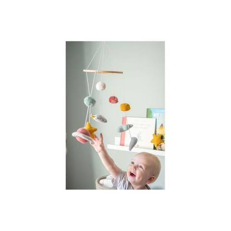 Mobile Espace en coton - KINDSGUT - Décoration pour bébé - Rouge - Mixte - 30 x 70 x 30 cm ROUGE 2 - vertbaudet enfant 
