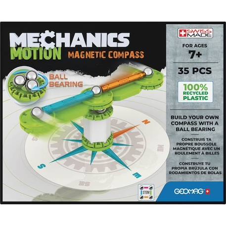 GEOMAG MECHANICS, MOTION 35 pcs, construction magnétique, jeux éducatifs, Jouet pour enfants dès 7 ans, GMT00 VERT 1 - vertbaudet enfant 