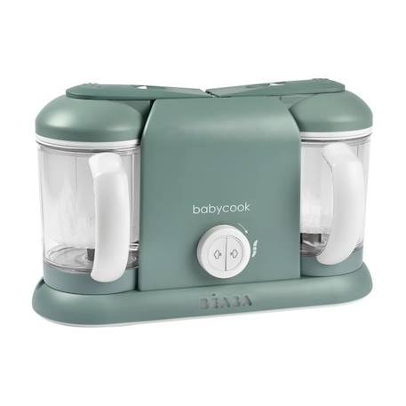 BEABA, Babycook Duo, Robot bébé 4 en 1, Cuiseur, Mixeur, Contenance XXL 2200 ml - Eucalyptus VERT 2 - vertbaudet enfant 