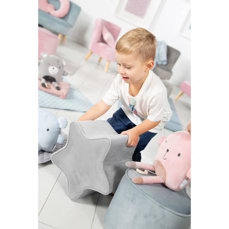 Pouf Enfant ROBA Lil Sofa en Velours - Forme Étoile - Gris GRIS 2 - vertbaudet enfant 