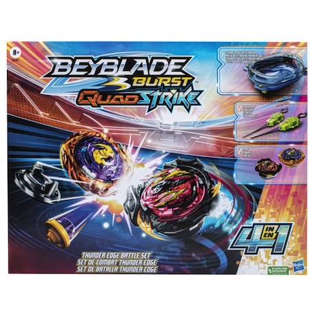 Beyblade Burst QuadStrike, set de combat Thunder Edge avec arène Beystadium, 2 toupies et 2 lanceurs, à partir de 8 ans ROUGE 3 - vertbaudet enfant 