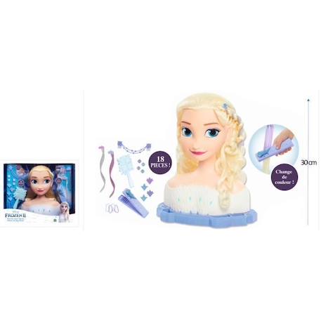 Tête à Coiffer Deluxe La Reine des Neiges 2 - Elsa - Disney Princesses BLEU 3 - vertbaudet enfant 