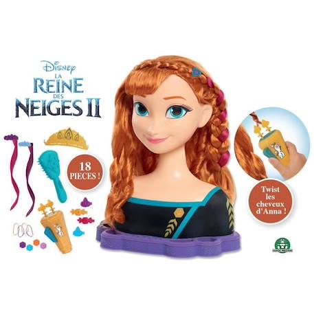 Tête à Coiffer Deluxe La Reine des Neiges 2 - Anna - Disney Princess MARRON 3 - vertbaudet enfant 