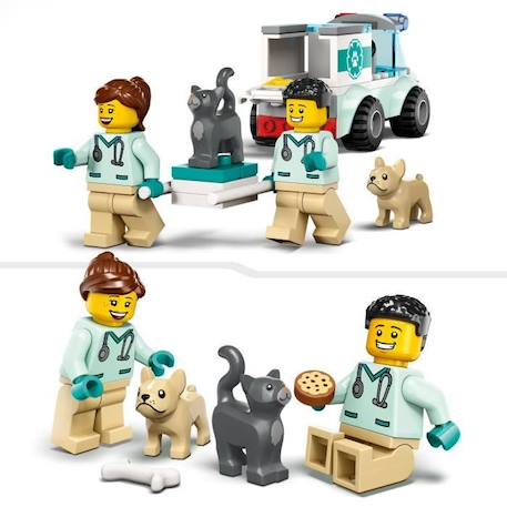 LEGO® City 60382 L'Intervention du Véhicule Vétérinaire, Ambulance Jouet pour Animaux BLANC 4 - vertbaudet enfant 