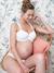 Soutien-gorge grossesse et allaitement doublé coton Bio Icone ENVIE DE FRAISE beige+blanc 5 - vertbaudet enfant 