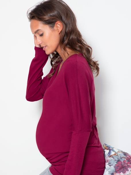 Pull fin grossesse Angelica LS ENVIE DE FRAISE bordeaux 2 - vertbaudet enfant 