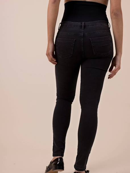 Jean grossesse slim bandeau sans coutures Clint ENVIE DE FRAISE bleu jean+noir 6 - vertbaudet enfant 