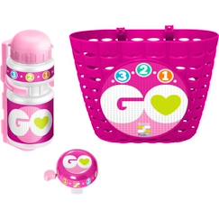 Set ludique STAMP - Corbeille + Bidon + Sonnette Rose - Skids Control  - vertbaudet enfant