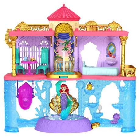 Disney Princesses - Coffret Le Château Deluxe de Ariel - Figurine - 3 ans et + - MATTEL - HLW95 - POUPEE MANNEQUIN DISNEY BLEU 5 - vertbaudet enfant 