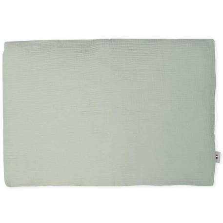 Taie d'oreiller en gaze de coton, Jeanne Vert de gris 65 x 65 Vert De Gris VERT 1 - vertbaudet enfant 