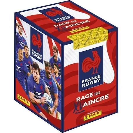 Boite de 36 pochettes de stickers et cartes RUGBY EDF - PANINI ROUGE 1 - vertbaudet enfant 