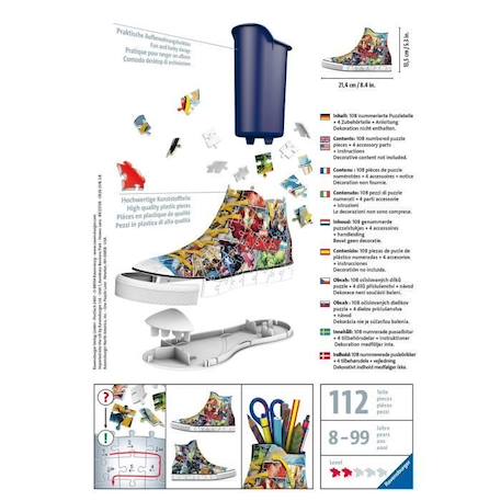 Puzzle 3D Sneaker Avengers - Ravensburger - Pot à crayons 108 pièces - Dès 8 ans BLANC 3 - vertbaudet enfant 